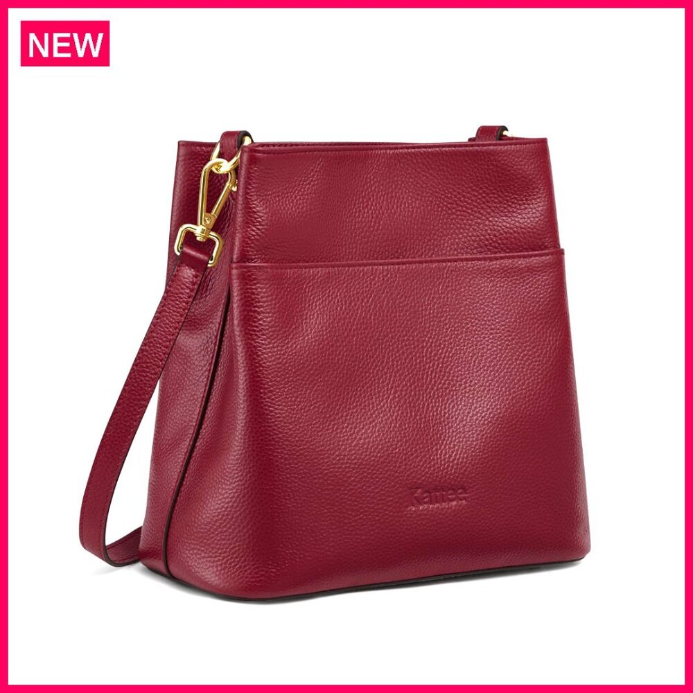 Leather Tote Crossbody Bag With 2 Detachable Straps, Multiple Pockets